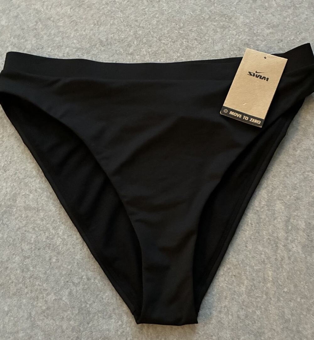 Nike Essential High-Waist Banded Swim Bottoms Black Size Large NWT